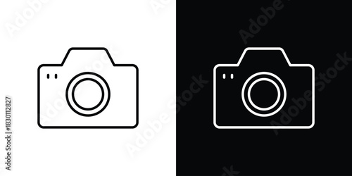 Camera icon. Editable Vector symbols. Set of line icons on white background.