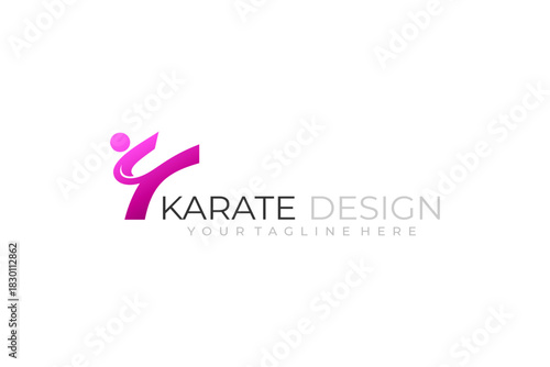 Karate logo, logo of a martial art karate, simple logos