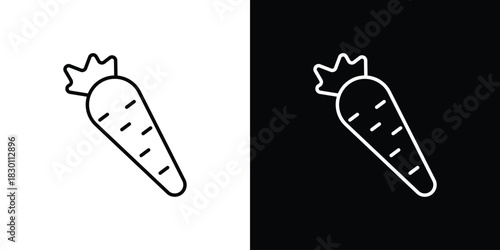 Carrot icon. Editable Vector symbols. Set of line icons on white background.