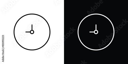 Clock nine icon. Editable Vector symbols. Set of line icons on white background.