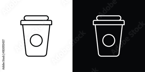 Coffee icon. Editable Vector symbols. Set of line icons on white background.