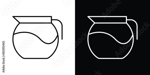 Coffee pot icon. Editable Vector symbols. Set of line icons on white background.