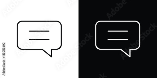 Comment icon. Editable Vector symbols. Set of line icons on white background.