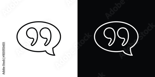 Comment quote icon. Editable Vector symbols. Set of line icons on white background.