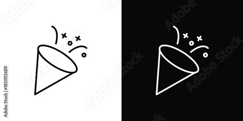 Confetti icon. Editable Vector symbols. Set of line icons on white background.