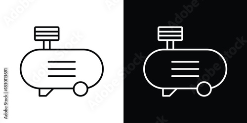 Compressor icon. Editable Vector symbols. Set of line icons on white background.