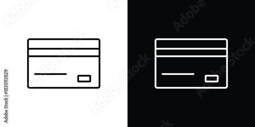 Credit card icon. Editable Vector symbols. Set of line icons on white background.