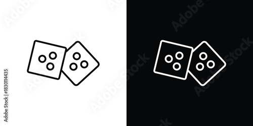 Dice icon. Editable Vector symbols. Set of line icons on white background.
