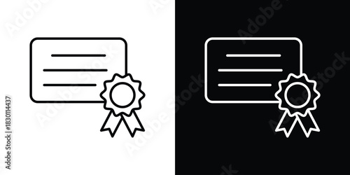Diploma icon. Editable Vector symbols. Set of line icons on white background.