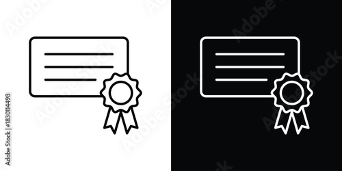 Diploma icon. Editable Vector symbols. Set of line icons on white background.