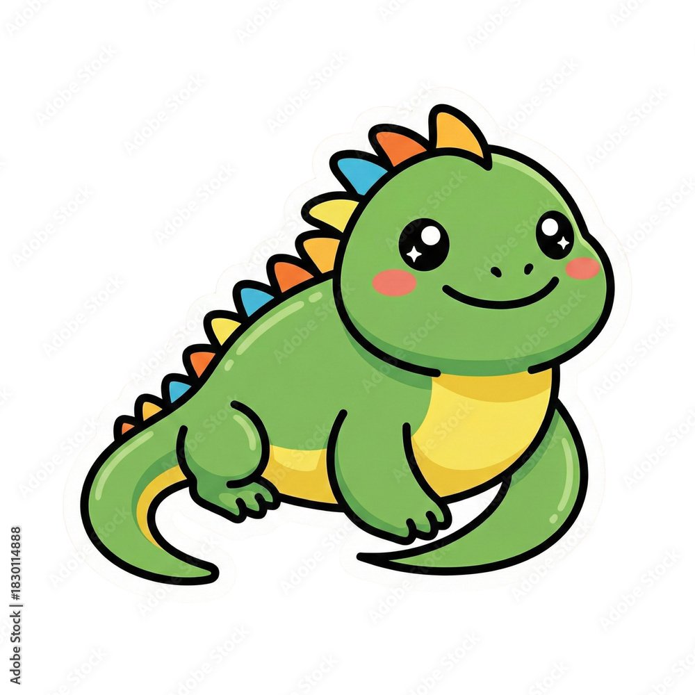 Fototapeta premium Cute Kawaii Safari Animal Vector Illustration Sticker