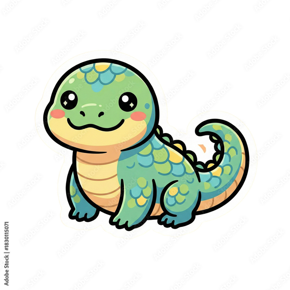 Fototapeta premium Cute Kawaii Safari Animal Vector Illustration Sticker