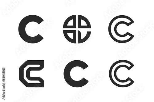 Corporate Logo Variations. Corporate typography. Icon set. Set Logo of corporate typography: Wordmark with clean curves. harmonious logo variations of the same