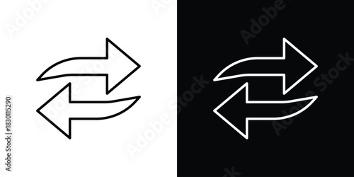 Exchange icon. Editable Vector symbols. Set of line icons on white background.