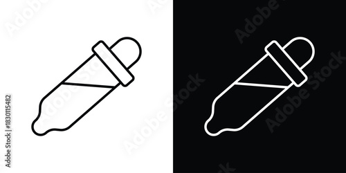 Eye dropper icon. Editable Vector symbols. Set of line icons on white background.