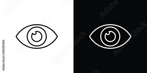 Eye icon. Editable Vector symbols. Set of line icons on white background.