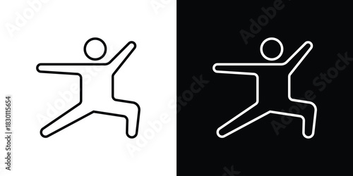 Fitness exercise icon. Editable Vector symbols. Set of line icons on white background.