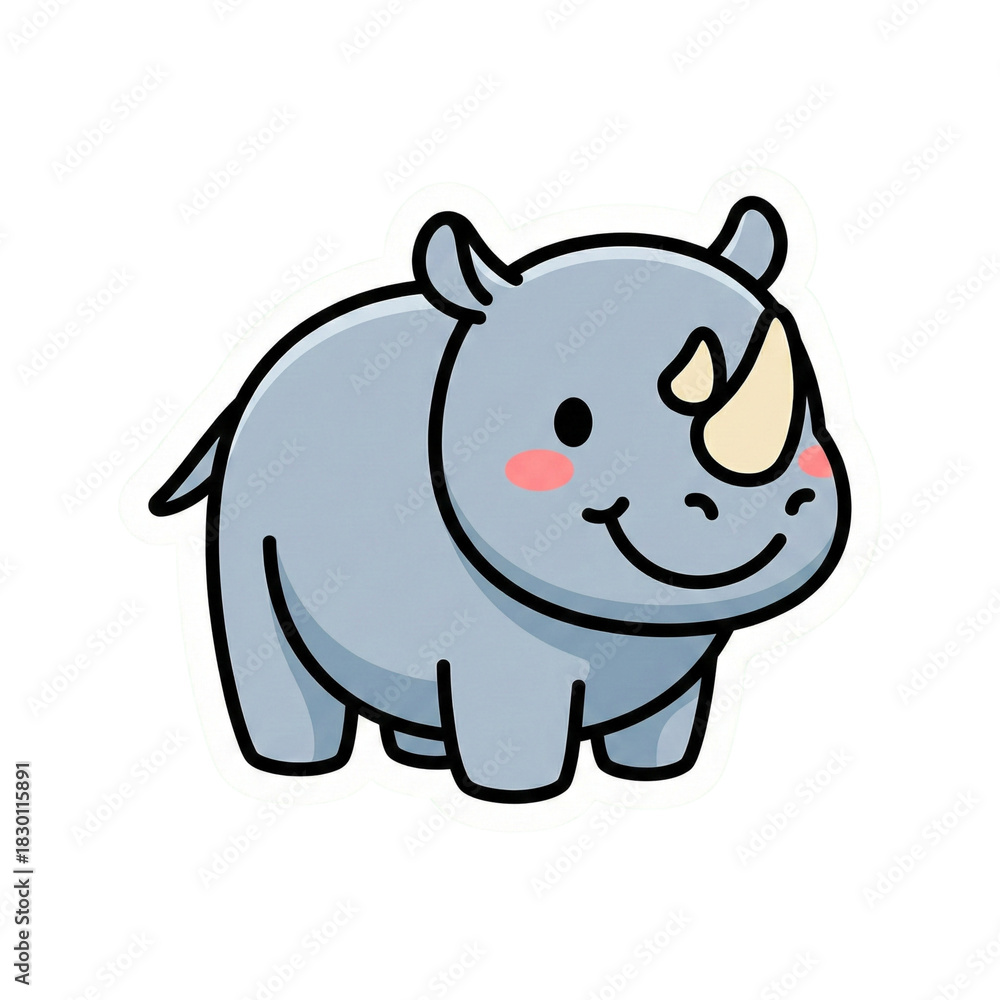 Fototapeta premium Cute Kawaii Safari Animal Vector Illustration Sticker