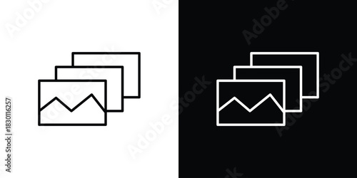 Gallery icon. Editable Vector symbols. Set of line icons on white background.
