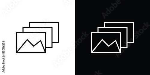 Gallery icon. Editable Vector symbols. Set of line icons on white background.