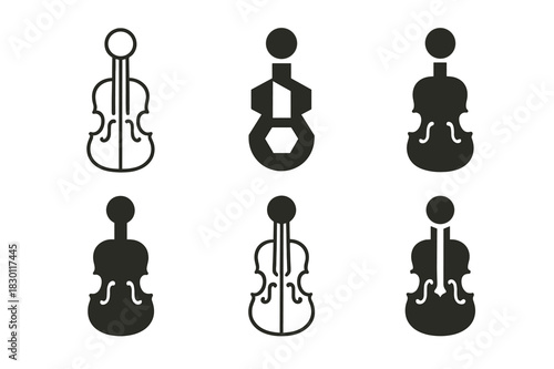 Cultural Emblem Variations. Cultural experience. Icon set. Set Logo of cultural experience: musical instrument emblem. harmonious logo variations of the same