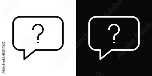 Interrogation icon. Editable Vector symbols. Set of line icons on white background.