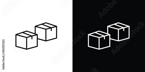 Inventory icon. Editable Vector symbols. Set of line icons on white background.