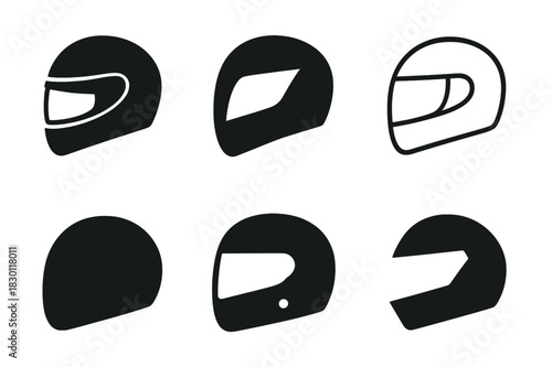 Driving Logo Variations. Driving. Icon set. Set Logo of Driving: Helmet. harmonious logo variations of the same emblematic concept, each with different