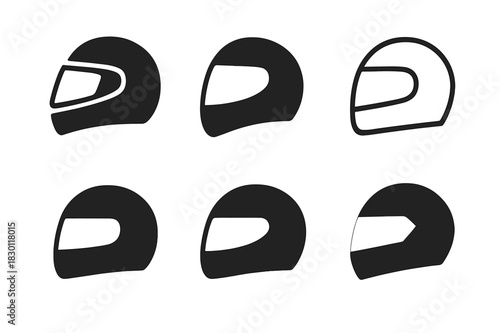 Driving Logo Variations. Driving. Icon set. Set Logo of Driving: Helmet. harmonious logo variations of the same emblematic concept, each with different