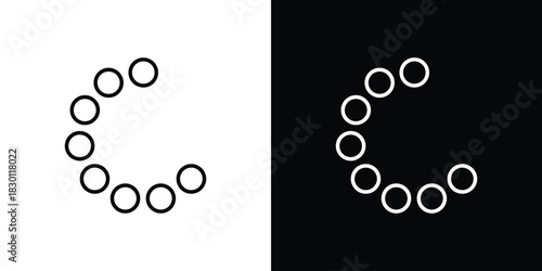 Loading icon. Editable Vector symbols. Set of line icons on white background.