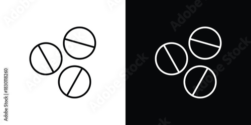 Medicine icon. Editable Vector symbols. Set of line icons on white background.