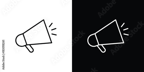 Megaphone icon. Editable Vector symbols. Set of line icons on white background.