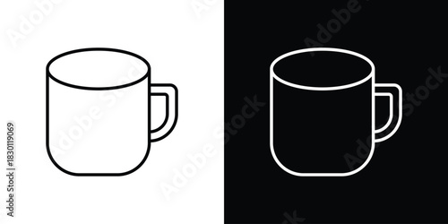 Mug icon. Editable Vector symbols. Set of line icons on white background.