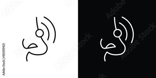 Nose pain icon. Editable Vector symbols. Set of line icons on white background.
