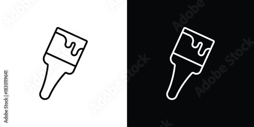 Paint brush icon. Editable Vector symbols. Set of line icons on white background.
