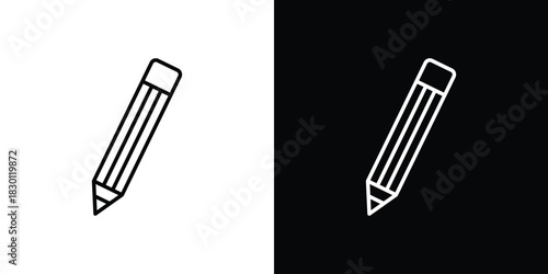 Pencil icon. Editable Vector symbols. Set of line icons on white background.