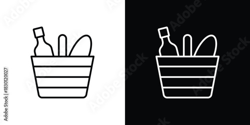 Picnic icon. Editable Vector symbols. Set of line icons on white background.