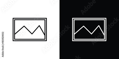 Picture icon. Editable Vector symbols. Set of line icons on white background.