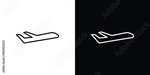 Plane icon. Editable Vector symbols. Set of line icons on white background.