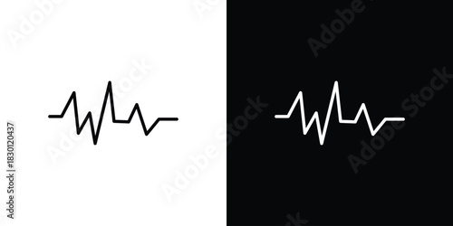 Pulse icon. Editable Vector symbols. Set of line icons on white background.