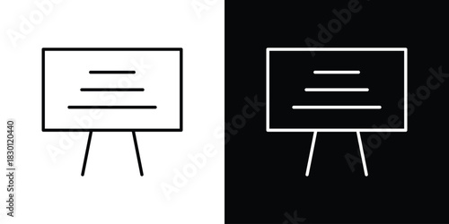 Presentation icon. Editable Vector symbols. Set of line icons on white background.