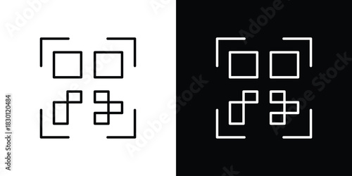 Qrcode icon. Editable Vector symbols. Set of line icons on white background.