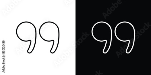 Quote right icon. Editable Vector symbols. Set of line icons on white background.