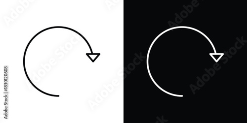 Refresh icon. Editable Vector symbols. Set of line icons on white background.
