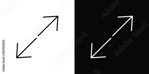 Resize icon. Editable Vector symbols. Set of line icons on white background.