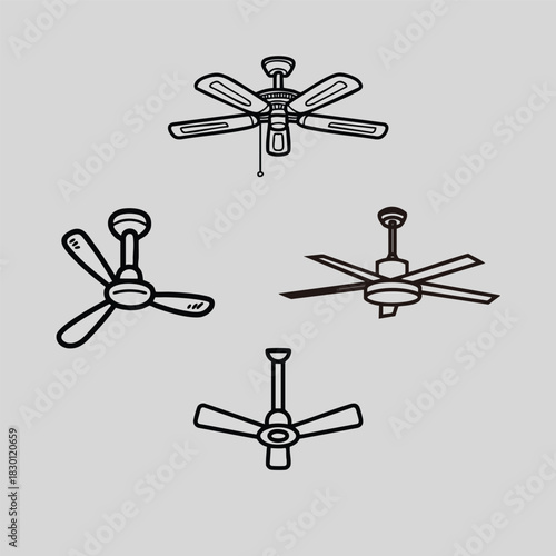 helicopter fan vector icon