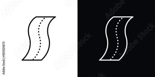 Road icon. Editable Vector symbols. Set of line icons on white background.