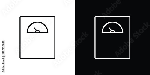 Scale icon. Editable Vector symbols. Set of line icons on white background.