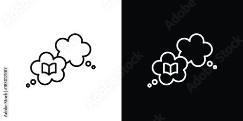 Share thoughts icon. Editable Vector symbols. Set of line icons on white background.