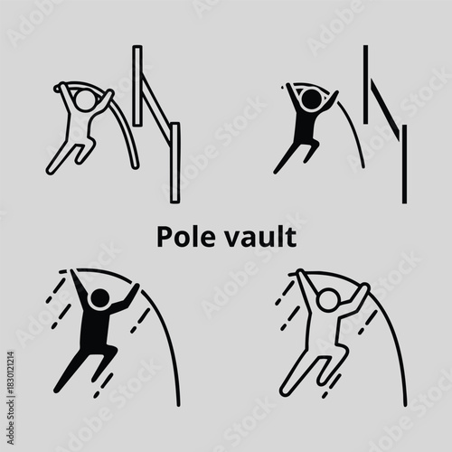 Pole vault sport shows athletes midaction powerfully competing in the exciting sport.
